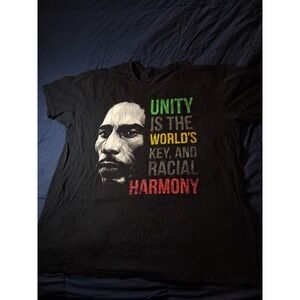 Bob Marley Men XL Black Short Sleeve Reggae Music Rastafari Zion 2017 Unity